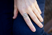 Paris Salt & Pepper Diamond Ring in 18k Gold, Silver, Size 7