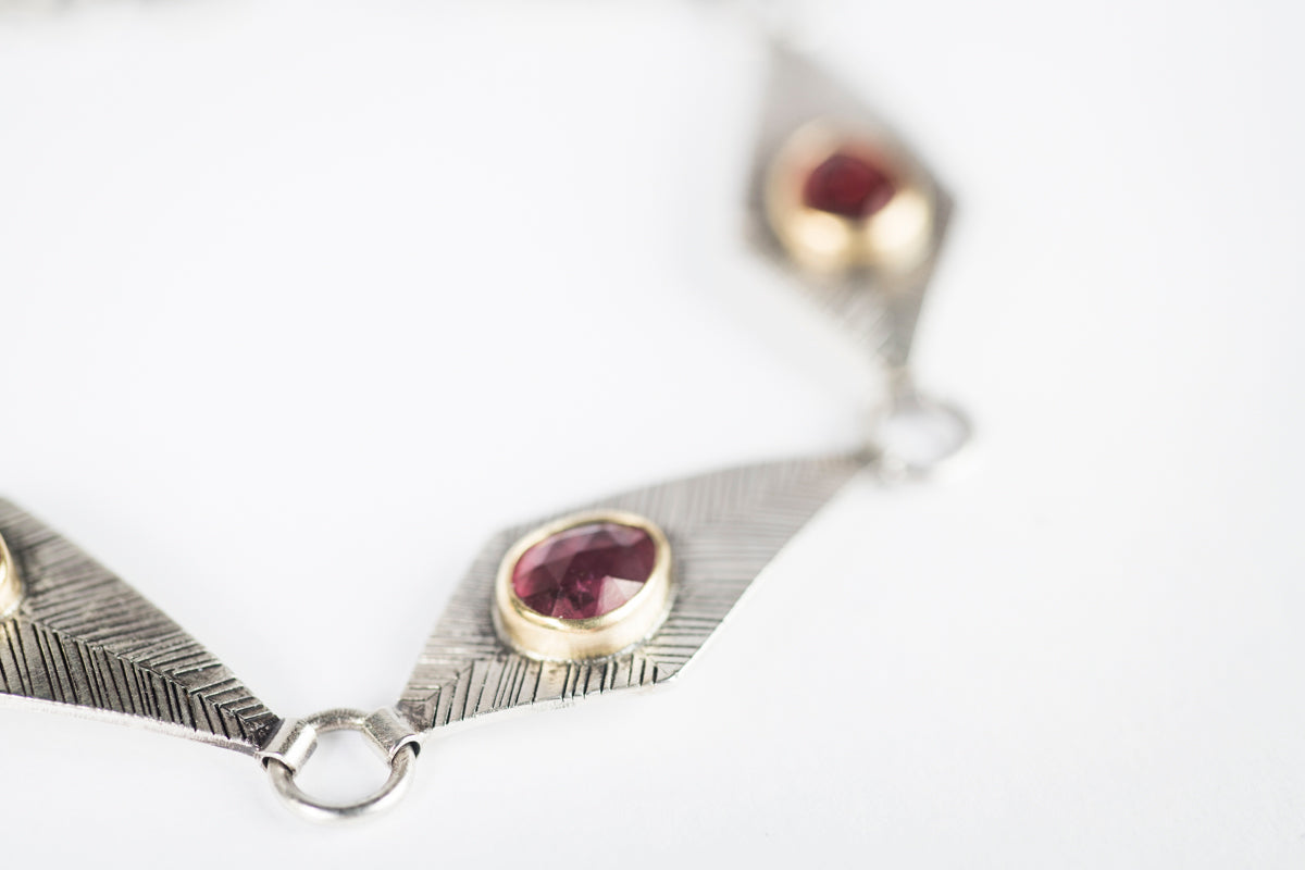 Glasgow Pink Tourmaline Geometric Bracelet