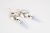 Nevis Kyanite & Blue Lace Agate Earrings in Silver