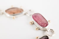 Europa Multi Colored Tourmaline Bracelet in Silver & 14k Gold