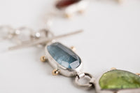 Europa Multi Colored Tourmaline Bracelet in Silver & 14k Gold