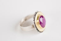 Paris Rosemary Sapphire Ring in 18k Gold & Silver - Size 7