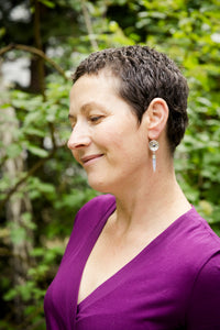 Nevis Kyanite & Blue Lace Agate Earrings in Silver