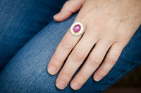 Paris Rosemary Sapphire Ring in 18k Gold & Silver - Size 7