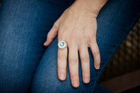 Toulouse London Blue Topaz Hollow Form Ring - size 7