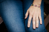 Europa Multi Colored Tourmaline Bracelet in Silver & 14k Gold
