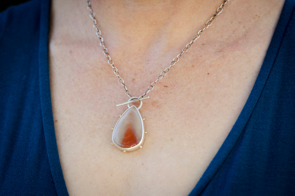 Callisto Botswana Agate Toggle Pendant