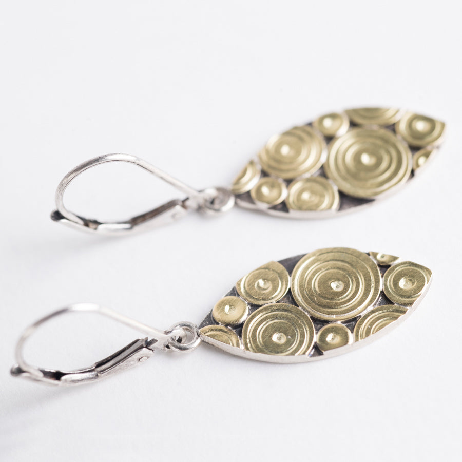 Devon 18k Gold & Silver Patchwork Marquise Dangles