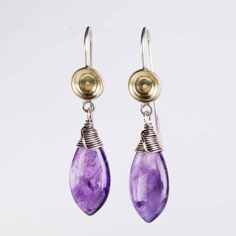 Elsa Amethyst Teardrop Dangle Earrings