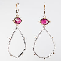 Astraea Rhodolite Garnet Earrings in 18k, 14k Gold & Silver