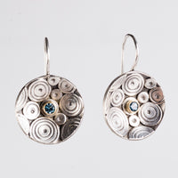 Shiomi London Blue Topaz Drop Earrings in Silver & 18k Gold