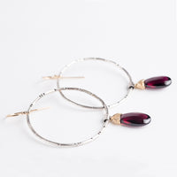 Lyra Garnet Earrings in 14k Gold & Silver
