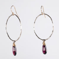 Lyra Garnet Earrings in 14k Gold & Silver