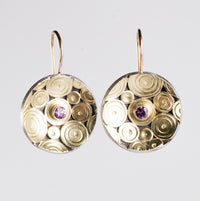 Shiomi Lavender Sapphire Earrings in 18k Gold & Silver