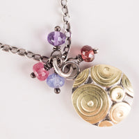 Cozumel Charm Pendant w/ Pink Sapphire, Tanzanite, Amethyst & Garnet