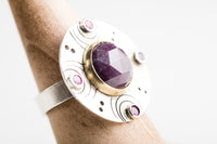Catalonia Ruby Ring, 18k Gold & Sterling Silver