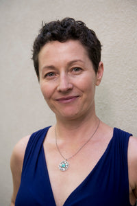 SAMPLE SALE - Siren Turquoise Seascape Medallion Necklace in Silver