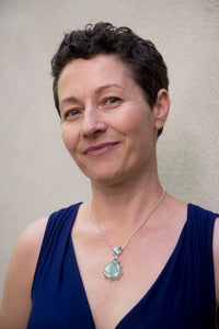 Europa Moss Aquamarine & Labradorite Necklace in 14k Gold and Silver