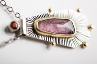 Romana Purple Tourmaline Necklace w/ 18k Gold & Silver