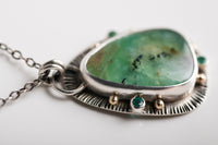 Nassau Chrysoprase and Emerald Pendant