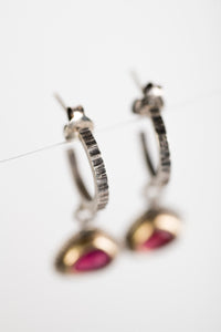 Tangier Pink Tourmaline Dangles on Hoops
