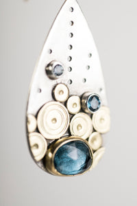 Hilo London Blue Topaz & Sapphire Earrings in Gold and Silver