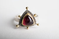 Sydney Pink Tourmaline Ring in 18k Gold & Silver - Size 6 3/4