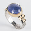 Kenai Tanzanite Ring in 18k Gold & Silver, Size 6 1/2