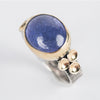 Kenai Tanzanite Ring in 18k Gold & Silver, Size 6 1/2