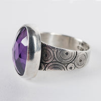 Majorca Amethyst Ring in Silver, US size 7 1/2