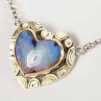 Osaka Australian Boulder Opal Heart Necklace