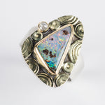 Madeira Boulder Opal & Diamond Ring, size 7 1/2