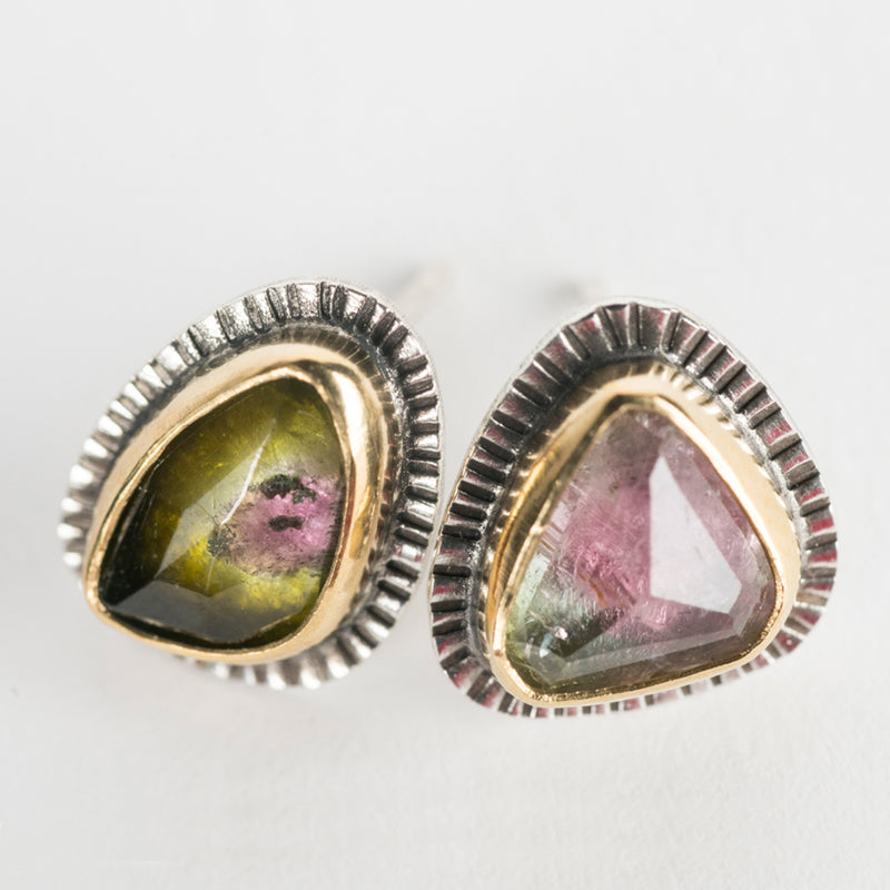 Sorento Watermelon Tourmaline Studs