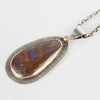 Milan Boulder Opal & Diamond Pendant in 18k Gold & Silver