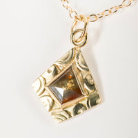 Osaka Salt & Pepper Diamond Pendant in Solid 18k Gold