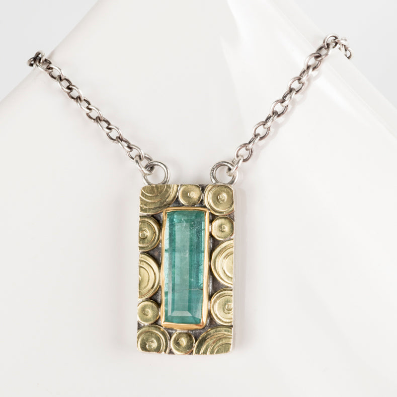 Osaka Paraiba Tourmaline Pendant in Gold on Silver