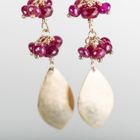 Nyad Ruby & 14k Gold Dangle Earrings