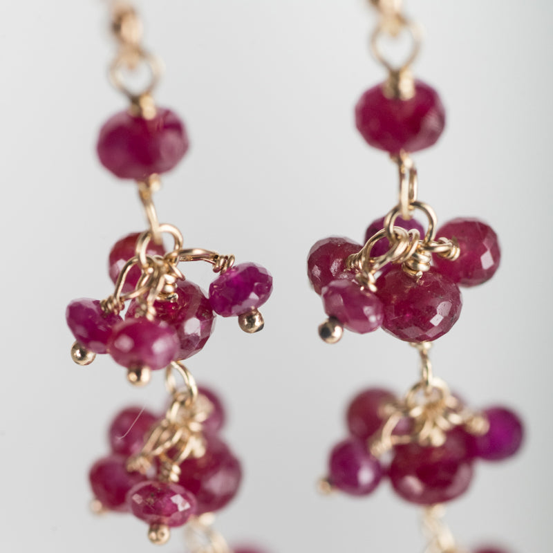 Nyad Ruby & 14k Gold Dangle Earrings