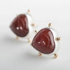 Hailey Carnelian Carved Heart Stud Earrings