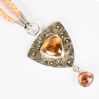 Kyoto Orange & Peach Tourmaline Pendant on Orange Sapphire Strand