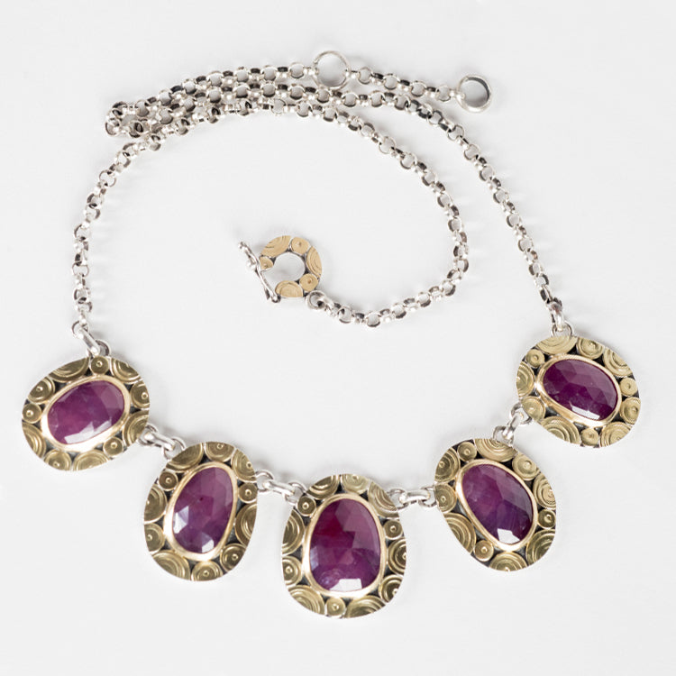 Sicily Ruby Bib Necklace
