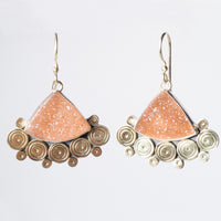 Ibiza Peach Drusy Dangle Earrings @ Jensen Stern (208)726-2363