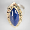 Mykonos Lapis Lazuli Ring in Gold & Silver, US Size 9,