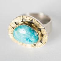 Mykonos Kingman Turquoise Ring - Size 7