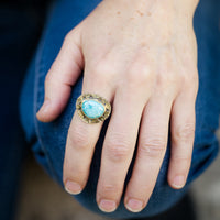 Mykonos Kingman Turquoise Ring - Size 7