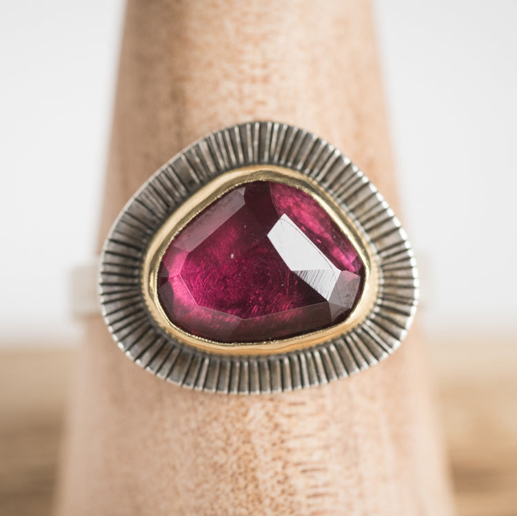 Rhodolite Silver Men's Ring, FREE SIZING newest