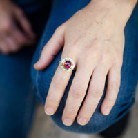 Naxos Pink Tourmaline Ring in 18k Gold & Silver - US Size 7 1/2,