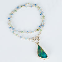 Hailey Boulder Opal Pendant Necklace in Solid Gold