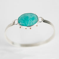 Chiron Amazonite Tension Cuff in Silver & 14k Gold