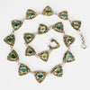 Sicily Blue & Green Tourmaline Collar Necklace in Gold  Silver